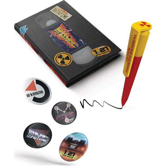 Back To The Future: Back to the Future VHS Notesbog - Pen og 4 Badges