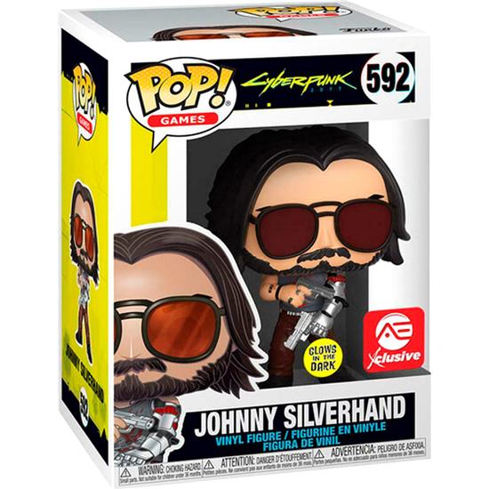 Cyberpunk 2077: Johnny Silverhand with Guns Exclusive (GITD) POP! Games Vinyl Figur (#592)