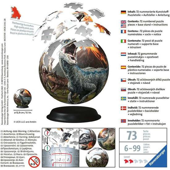 Jurassic Park & World: Jurassic World 3D Kugle Puslespil (72 brikker)