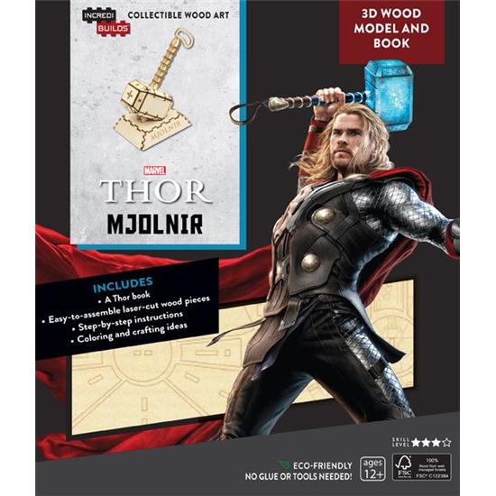 Marvel: Mjolnir - Thors Hammer 3D Træ Samlesæt