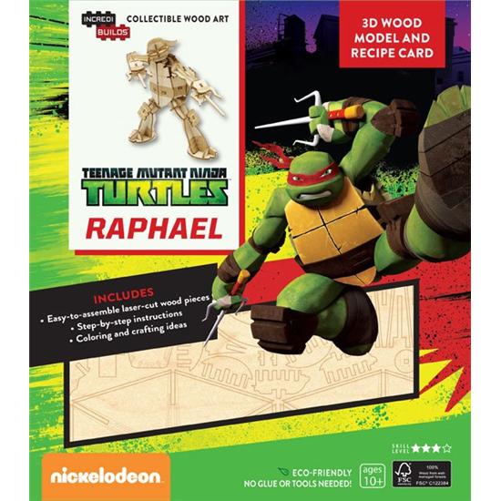 Ninja Turtles: Raphael 3D Træ Samlesæt med Bog