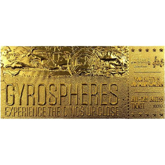 Jurassic Park & World: Gyrosphere Collectible Ticket Replica (gold plated)