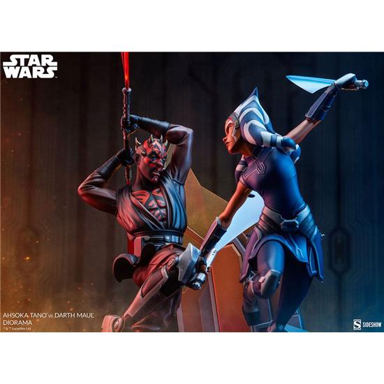 Star Wars: Ahsoka Tano vs Darth Maul Diorama (Clone Wars) 51 cm