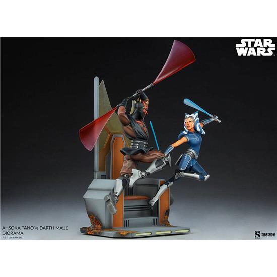 Star Wars: Ahsoka Tano vs Darth Maul Diorama (Clone Wars) 51 cm