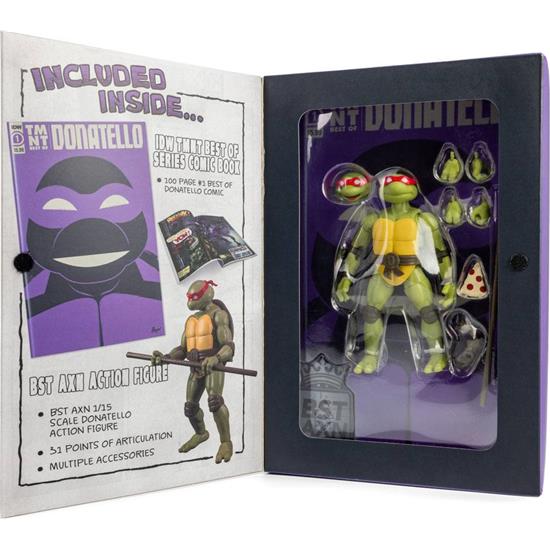 Ninja Turtles: Donatella Exclusive BST AXN x IDW Action Figure & Comic Book 13 cm
