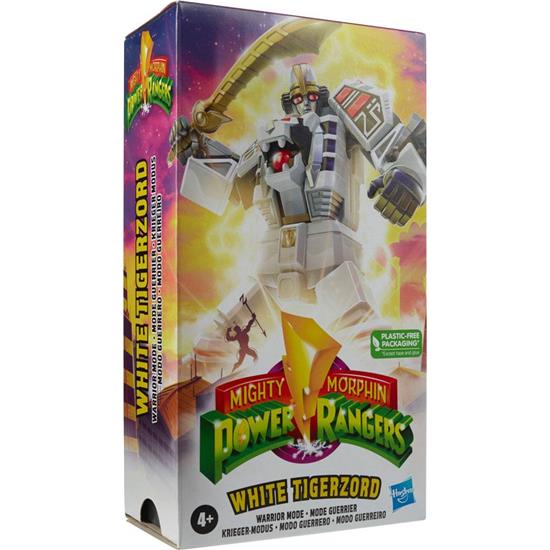 Power Rangers: White Tigerzord Warrior Mode Retro Style Action Figure 18 cm