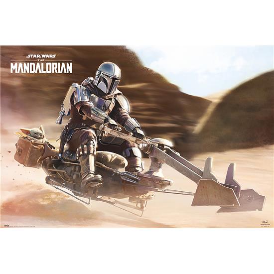 Star Wars: Mando på Speeder Bike II (Day) Plakat