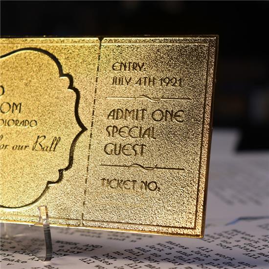 Shining: The Overlook Hotel Ball Collectible Ticket (gold plated) Replica