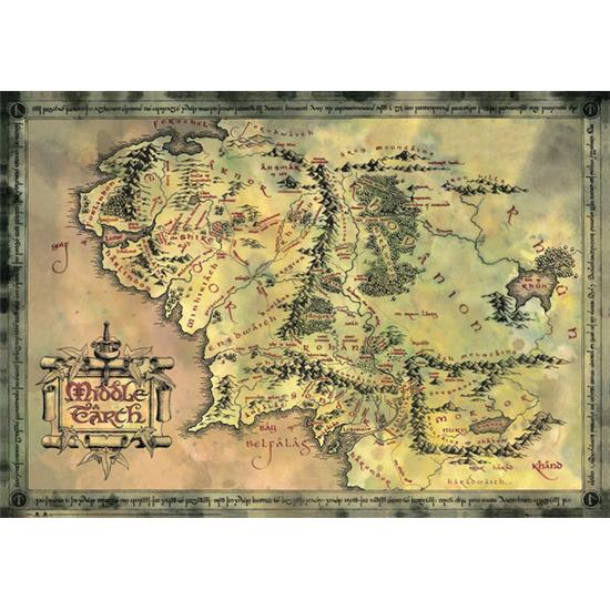 Hobbit: Middle Earth Map plakat