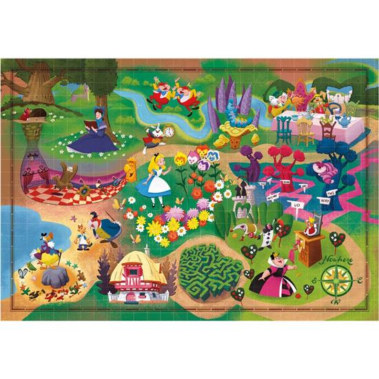 Disney: Disney Story Maps Alice in Wonderland Puslespil 1000 Brikker