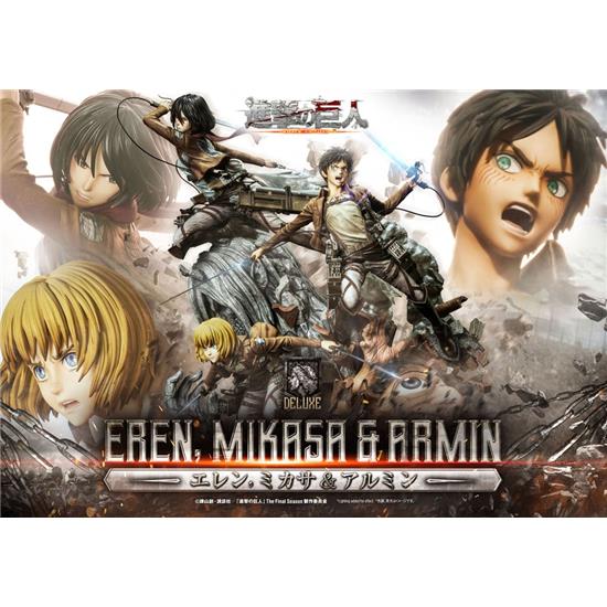 Manga & Anime: Eren, Mikasa, & Armin Deluxe Bonus Version Ultimate Premium Masterline Statue 72 cm