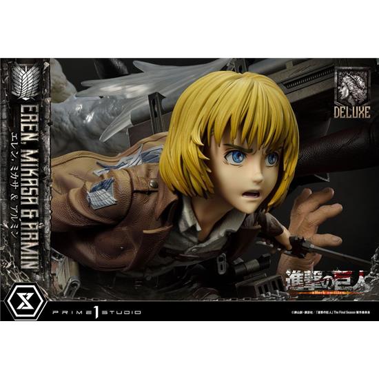 Manga & Anime: Eren, Mikasa, & Armin Deluxe Bonus Version Ultimate Premium Masterline Statue 72 cm