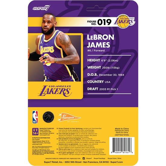 NBA: LeBron James (Lakers - Purple) ReAction Action Figure 10 cm