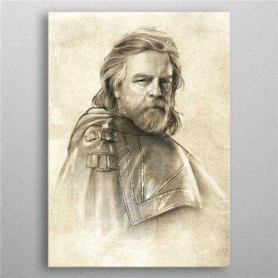 Star Wars: Star Wars Metal Poster Last Jedi Sketches Luke Skywalker 10 x 14 cm