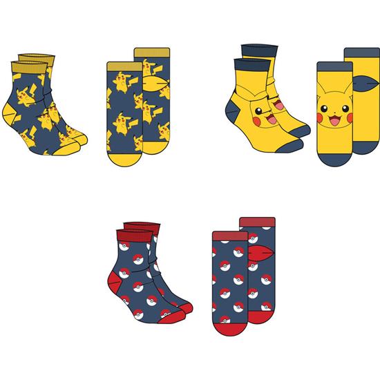 Pokémon: Pikachu assorted pack 3 socks adult