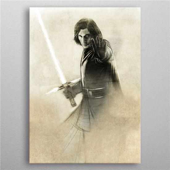 Star Wars: Star Wars Metal Poster Last Jedi Sketches Kylo Ren 10 x 14 cm