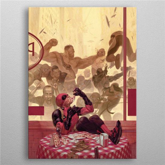 Deadpool: Marvel Metal Poster Deadpool Gritty Pizza Break 10 x 14 cm