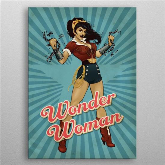 DC Comics: DC Comics Metal Poster Bombshells Wonder Woman 10 x 14 cm