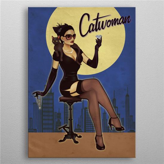 DC Comics: DC Comics Metal Poster Bombshells Catwoman 10 x 14 cm
