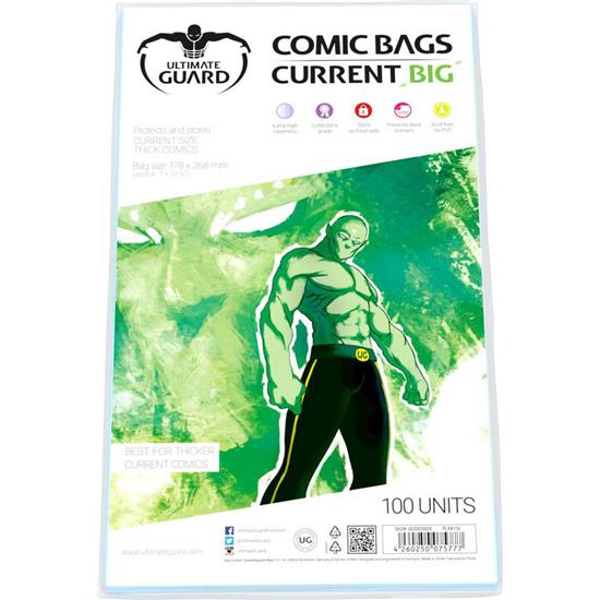 Diverse: Ultimate Guard Comic Bags BIG Current Size (100)
