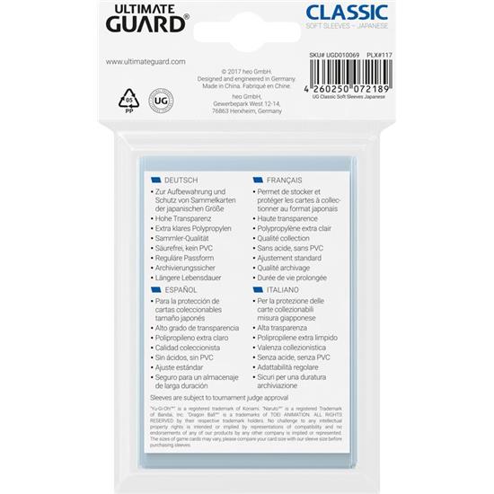 Diverse: Ultimate Guard Classic Soft Sleeves Japanese Size Transparent (100)