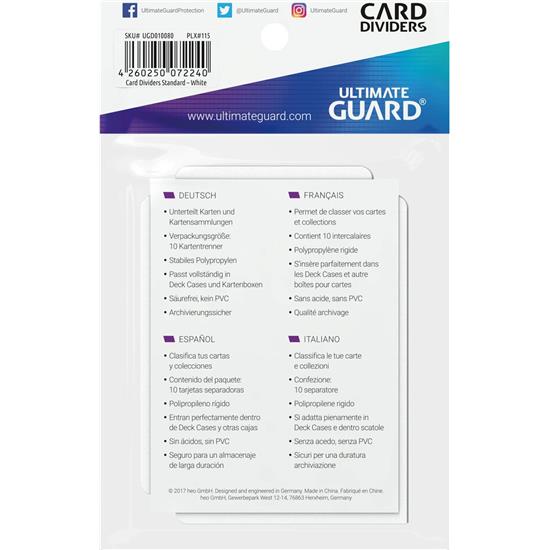 Diverse: Ultimate Guard Card Dividers Standard Size White (10)