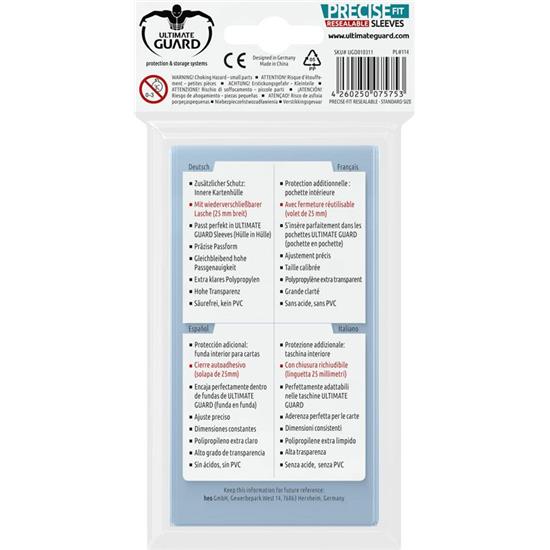 Diverse: Ultimate Guard Precise-Fit Sleeves Resealable Standard Size Transparent (100)