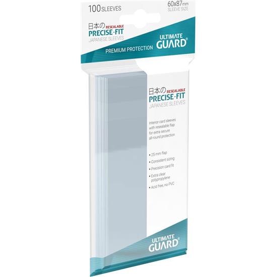 Diverse: Ultimate Guard Precise-Fit Sleeves Resealable Japanese Size Transparent (100)