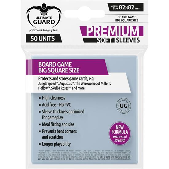 Diverse: Ultimate Guard Premium Soft Sleeves for Board Game Cards Big Square (50)