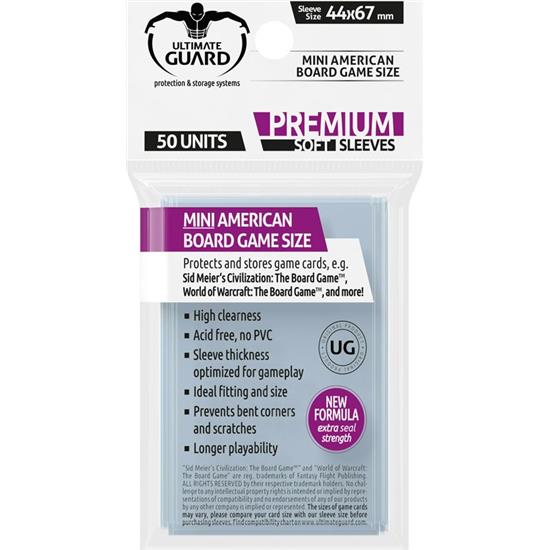 Diverse: Ultimate Guard Premium Soft Sleeves for Board Game Cards Mini American (50)