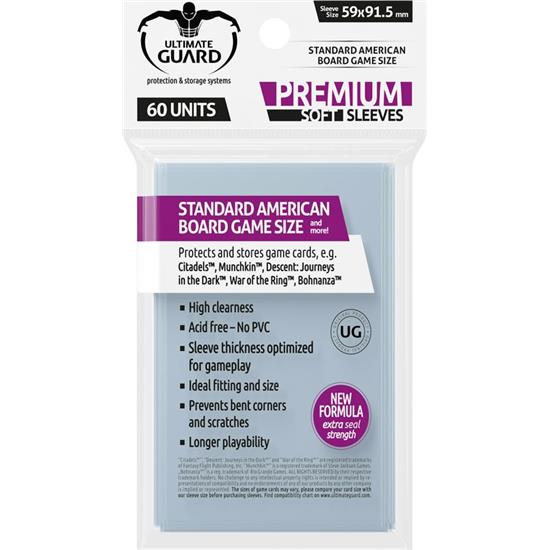 Diverse: Ultimate Guard Premium Soft Sleeves for Board Game Cards Standard American (60)
