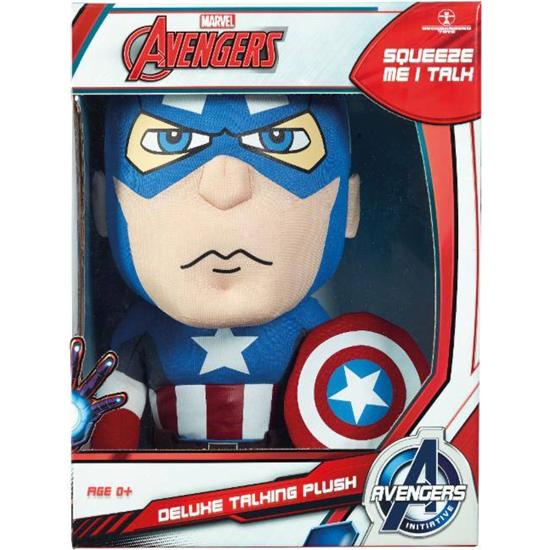 Marvel: Marvel Deluxe Talking Plush Figure Captain America 38 cm *English Version*