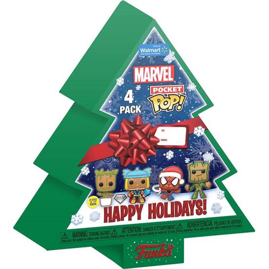 Marvel: Funko Marvel Holiday Tree Pocket POP! Vinyl 4-Pak 4 cm 