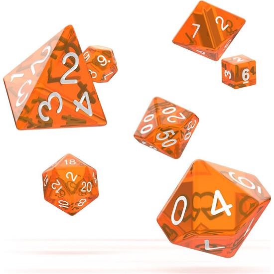 Diverse: RPG Terninger Translucent - Orange 7 Styk