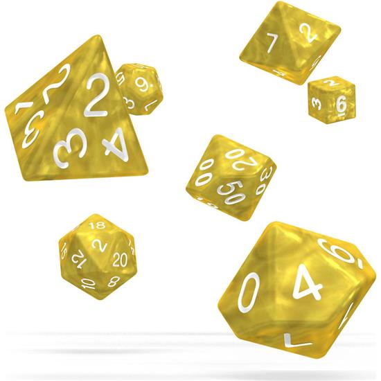 Diverse: RPG Terninger Marble - Yellow 7 Styk