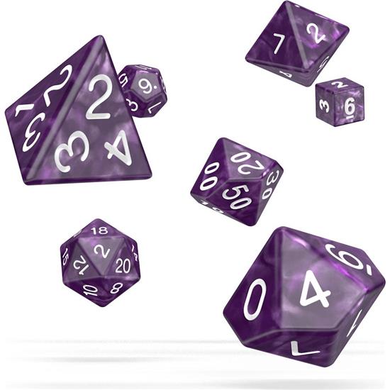 Diverse: RPG Terninger Marble - Purple 7 Styk