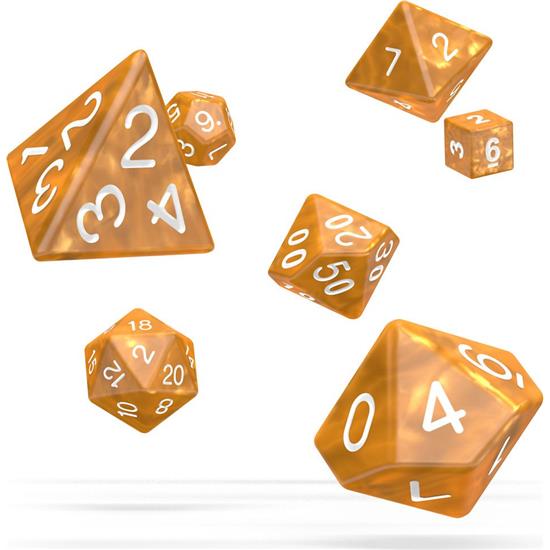 Diverse: RPG Terninger  Marble - Orange 7 Styk