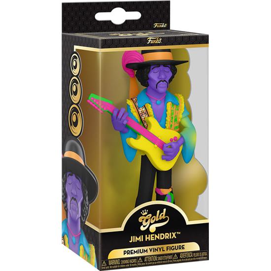 Jimi Hendrix: Jimi Hendrix Black Light Vinyl Gold Figur 13 cm