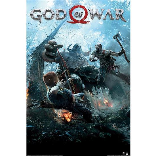 God Of War: Kratos og Atreus Battle PLakat