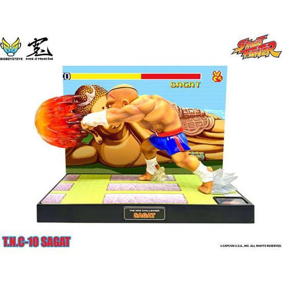 Street Fighter: Sagat Statue with Sound & Light Up 17 cm