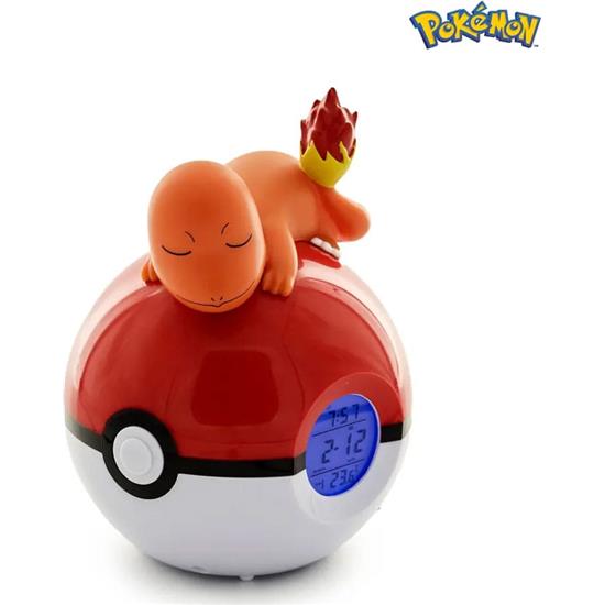 Pokémon: Charmander på Pokeball Vækkeur med Lys 18 cm