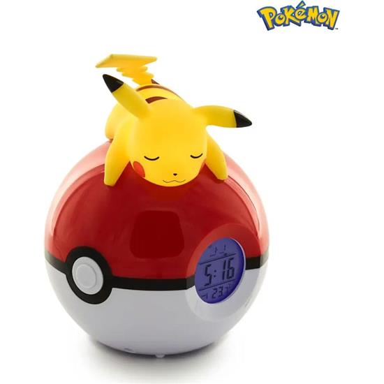 Pokémon: Pikachu på Pokeball Vækkeur med Lys 18 cm