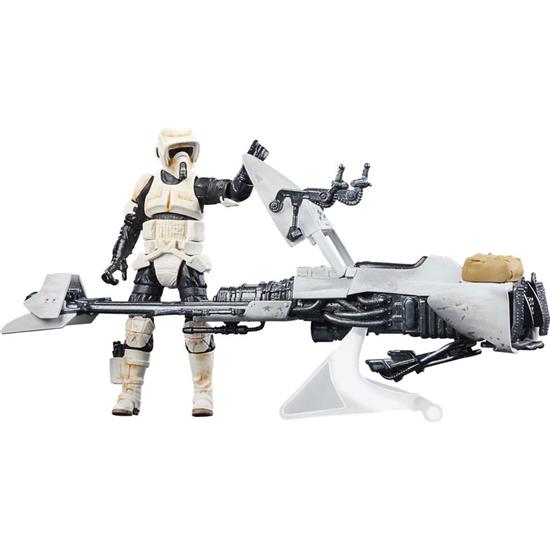 Star Wars: Speeder Bike with Scout Trooper & Grogu Vintage Collection Vehicle with Figures
