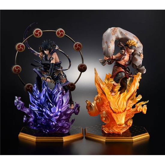 Naruto Shippuden: Naruto Uzumaki Wind God & Sasuke Uchiha Thunder God Precious G.E.M. Series Statues 28 cm 