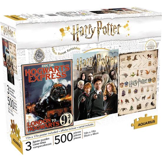 Harry Potter: Harry Potter Hogwarts Puslespil  3-Pak (3x500 Brikker)