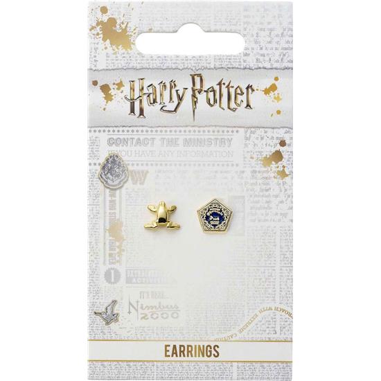Harry Potter: Chocolate Frog og Box (Gold plated) Stift Øreringe