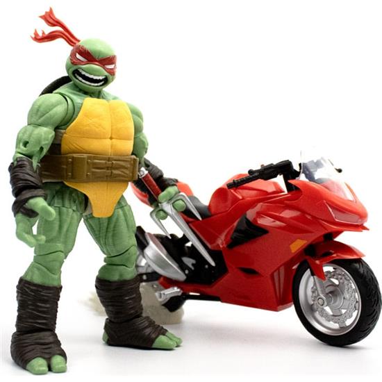 Ninja Turtles: Raphael with Motorcycle (IDW Comics) BST AXN Action Figure 13 cm