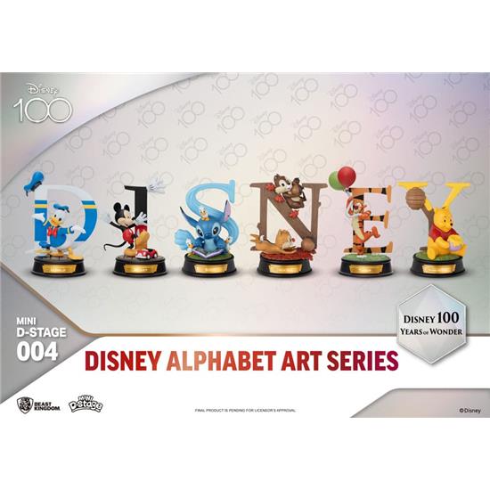 Disney: Alphabet Art Mini Diorama Stage Statues 6-pack 100 Years of Wonder-Disney 10 cm