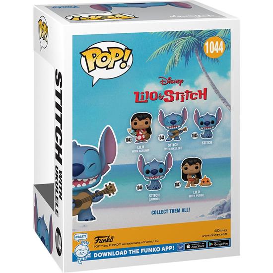 Lilo & Stitch: Stitch w/Ukelele (Flocked) POP! Disney Vinyl Figur POP! & Tee Box