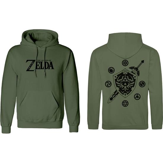Zelda: Zelda Logo And Shield Hooded Sweater